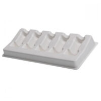 Soporte blanco para cartuchos de 50 piezas Soporte blanco de cartuchos de plástico, rectangular con 10 ranuras