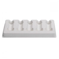 Soporte para cartuchos 50 unidades en blanco Soporte blanco para cartuchos con 5 compartimentos sobre fondo blanco