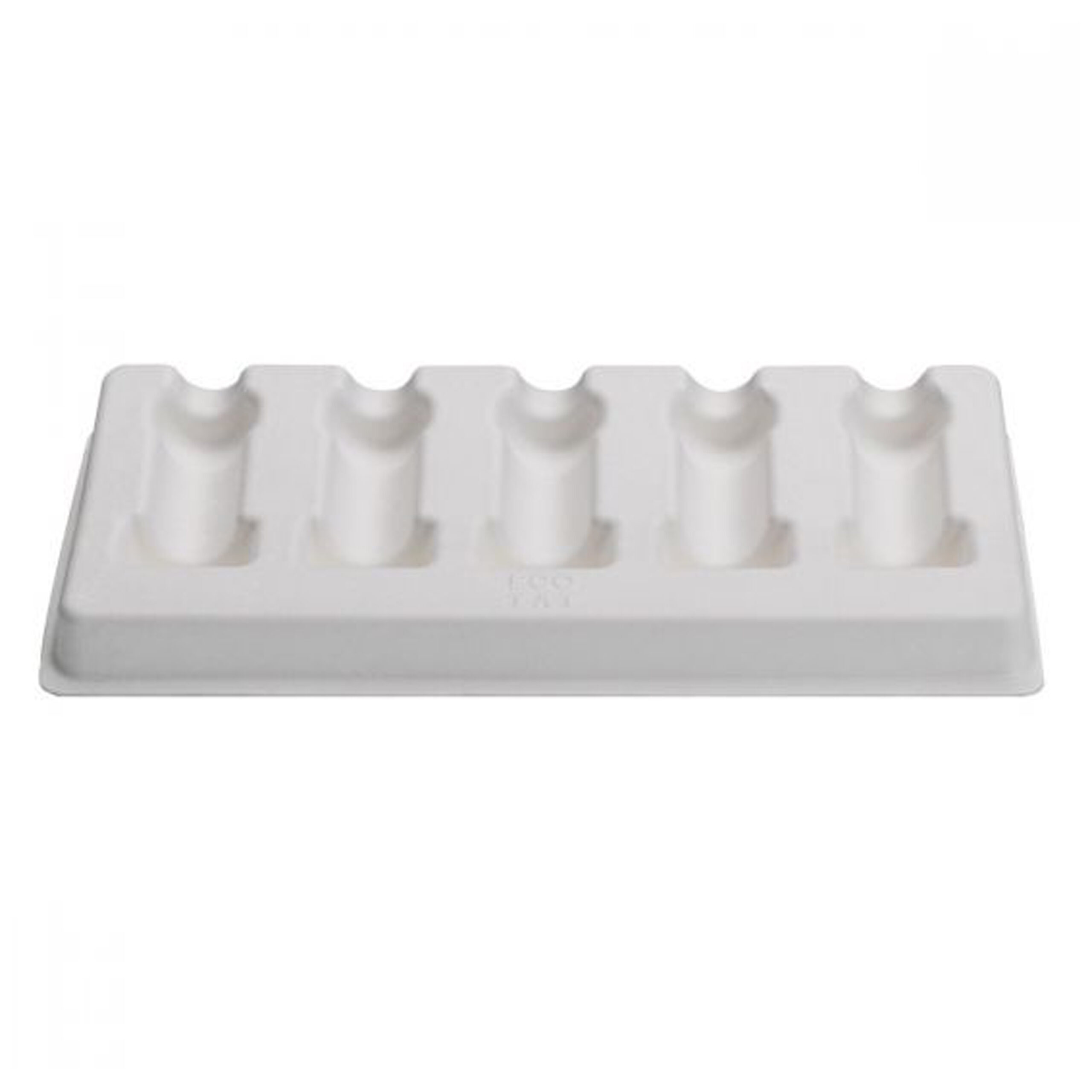 Soporte para cartuchos 50 unidades en blanco Soporte blanco para cartuchos con 5 compartimentos sobre fondo blanco