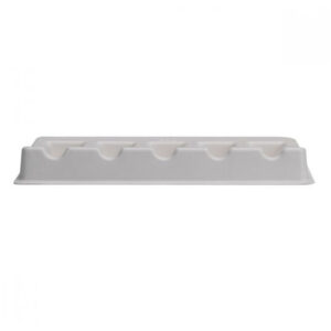 Soporte blanco para cartuchos de 50 unidades sobre fondo neutro