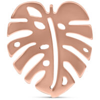 Pendientes Monstera en rosegold sobre fondo blanco