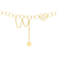 Choker Heart Eye dorado de acero quirúrgico Choker dorado de acero quirúrgico con colgante de ojo en forma de corazón y cadenas