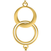 Dos aros dorados de acero quirúrgico sobre fondo blanco