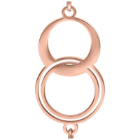 Pendientes de oro rosado de acero quirúrgico 316L sobre fondo blanco