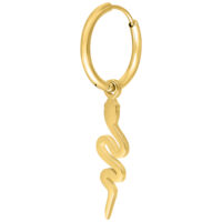Aro dorado con colgante en forma de serpiente sobre fondo blanco