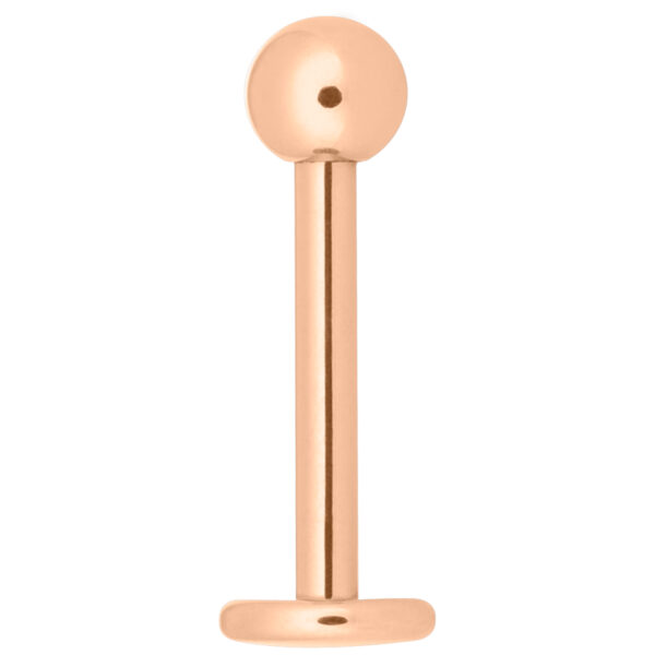 Micro Labret en oro rosa con bola sobre fondo blanco