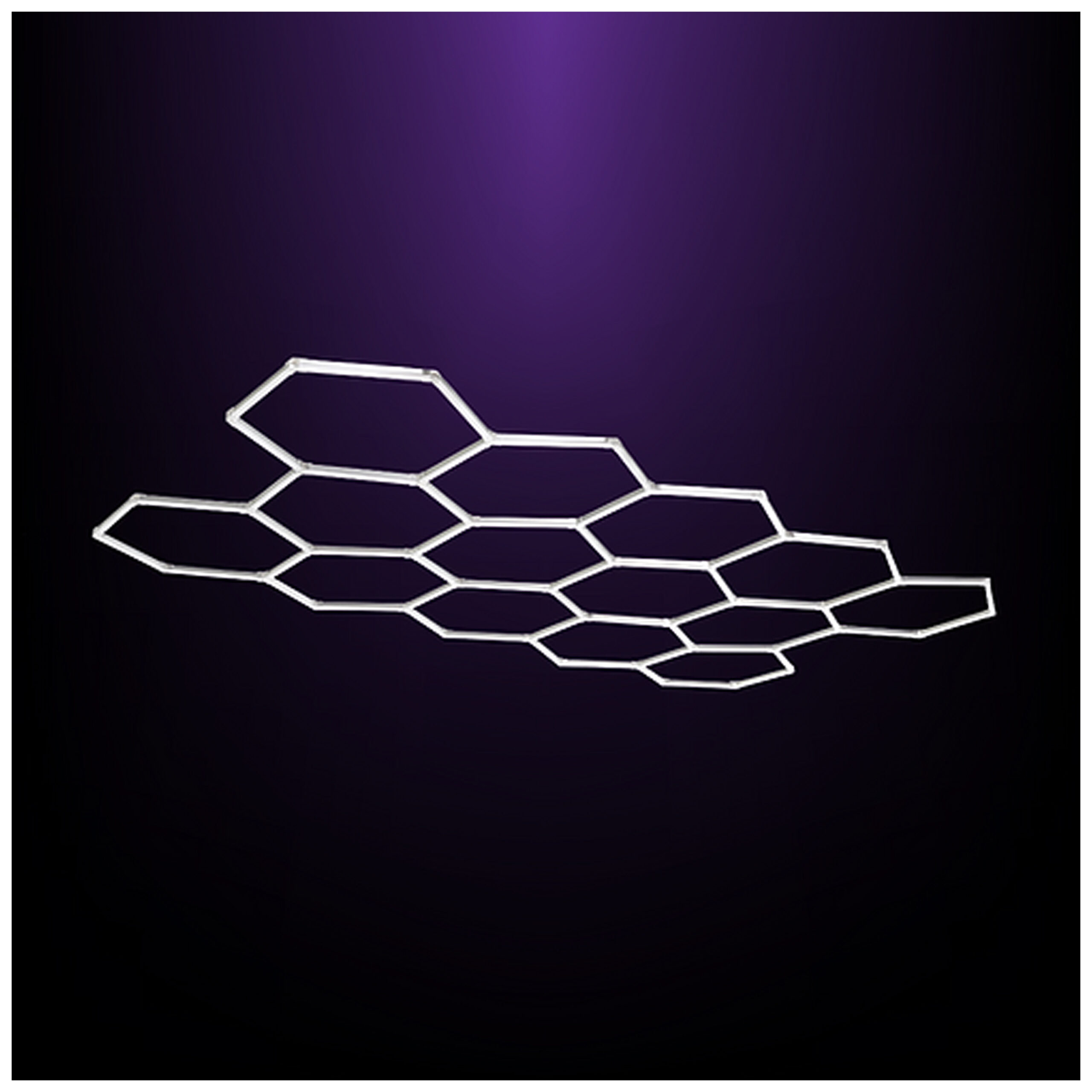 LED Licht 14er Gitter aus Aluminium LED Licht 14er Gitter ohne Rahmen auf dunklem Hintergrund