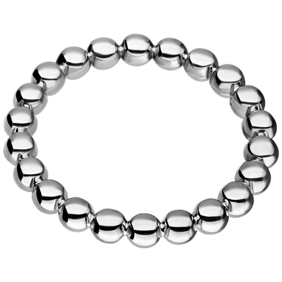 Anillo Bubble plateado de acero quirúrgico, 17,0 mm, sobre fondo blanco