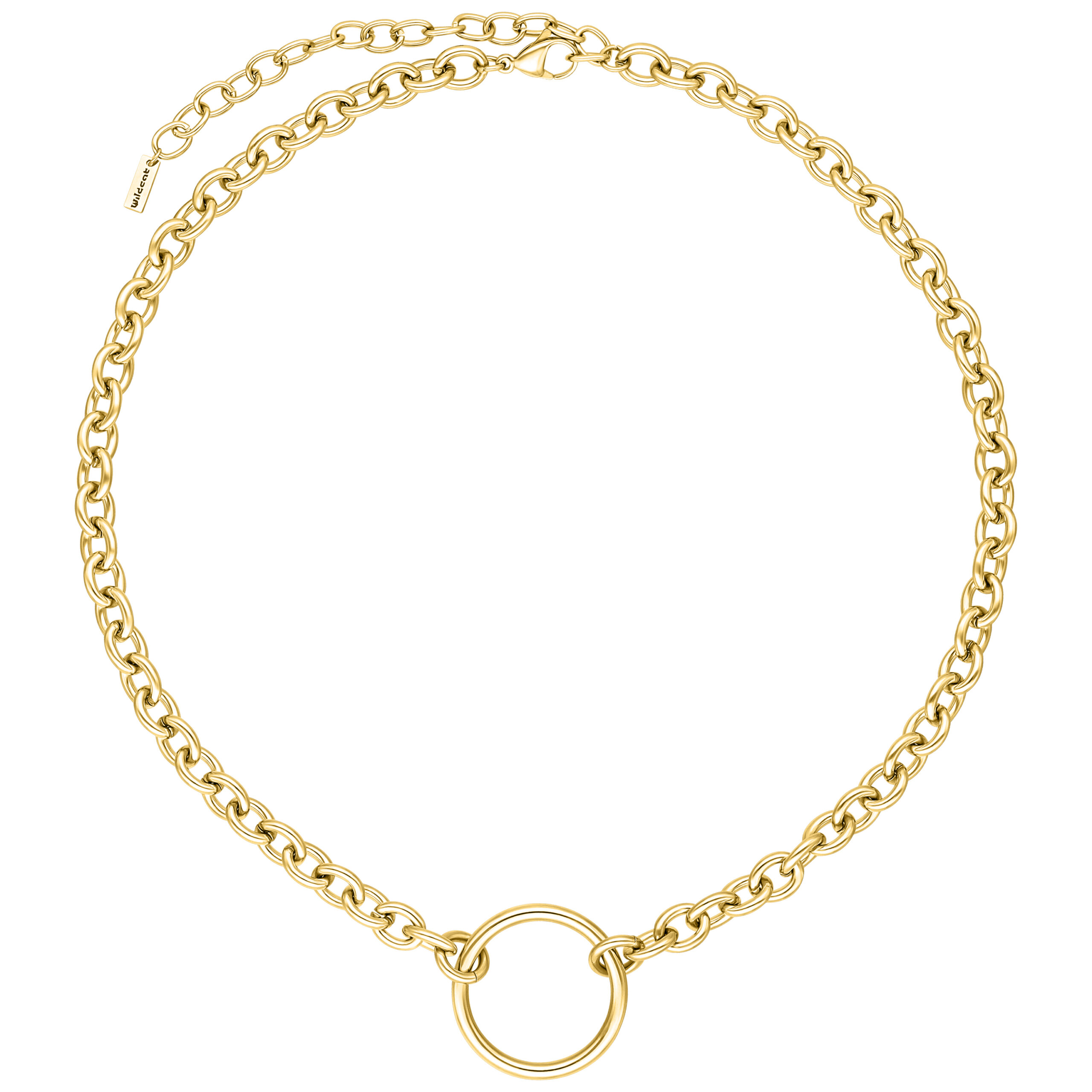 Collar O de acero quirúrgico en oro Collar O dorado de acero quirúrgico 316L sobre fondo blanco