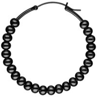 Pendientes Bubble Hoops negros de acero quirúrgico, pulidos a alto brillo, sobre fondo blanco
