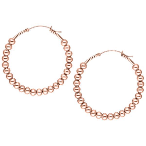 Dos aros Bubble de oro rosa sobre fondo blanco