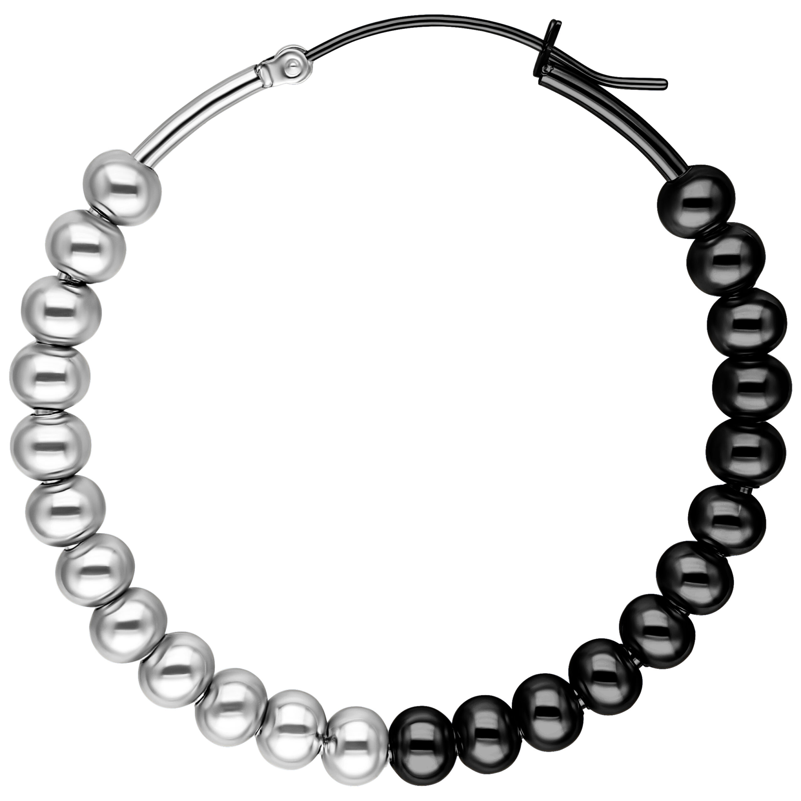 Aros Bubble Plata/Negro Aros Bubble de plata y negro sobre fondo blanco