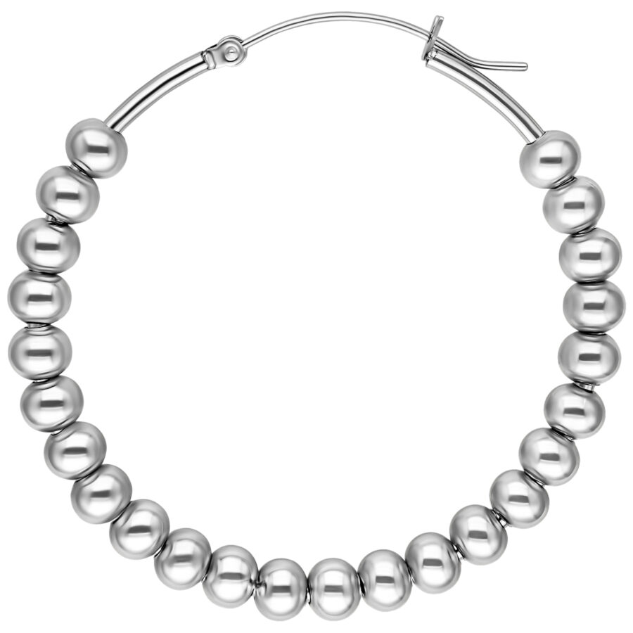 Aros Bubble de Plata en acero quirúrgico brillante sobre fondo blanco