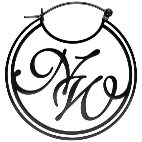 Aros negros con logo de Nightwish sobre fondo blanco