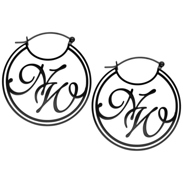 Aros negros con el logo de Nightwish sobre fondo blanco