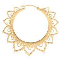 Pendientes dorados en forma de corazón sobre fondo blanco
