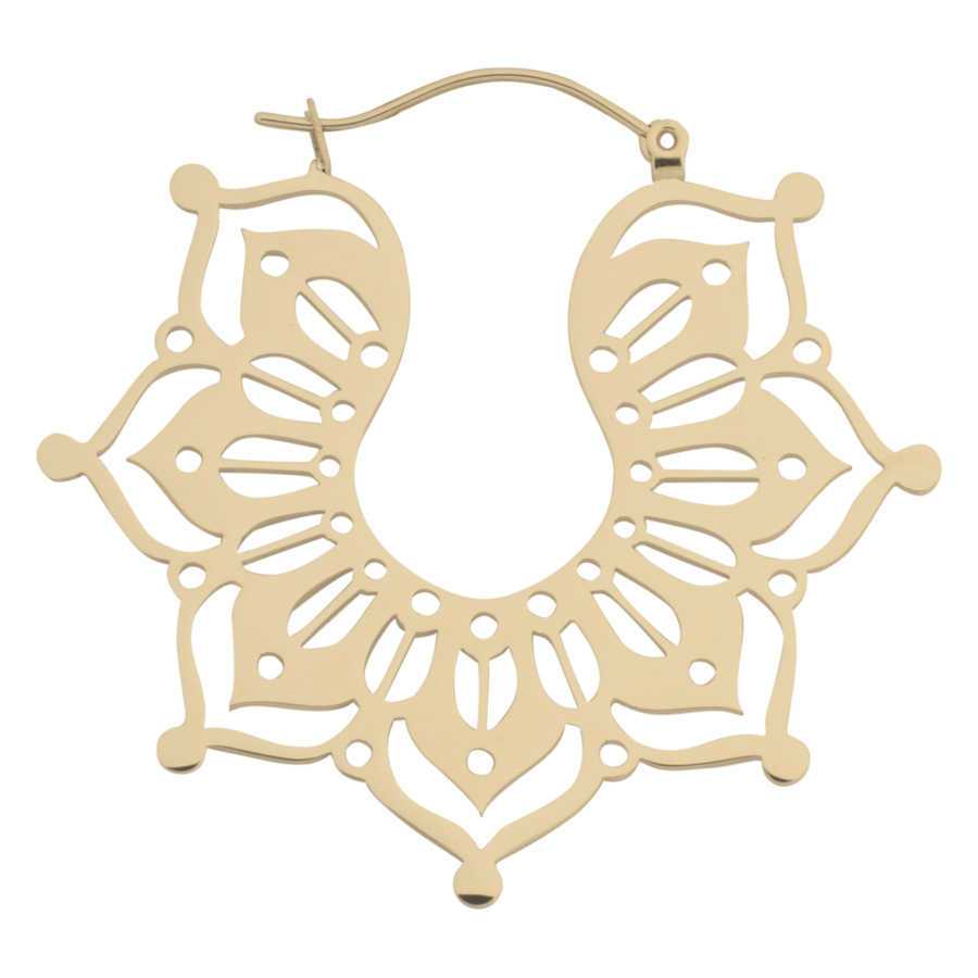 Aros dorados con diseño delicado sobre fondo blanco