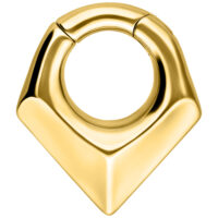 Peso para oreja dorado en forma de triángulo de acero quirúrgico, fondo de estudio