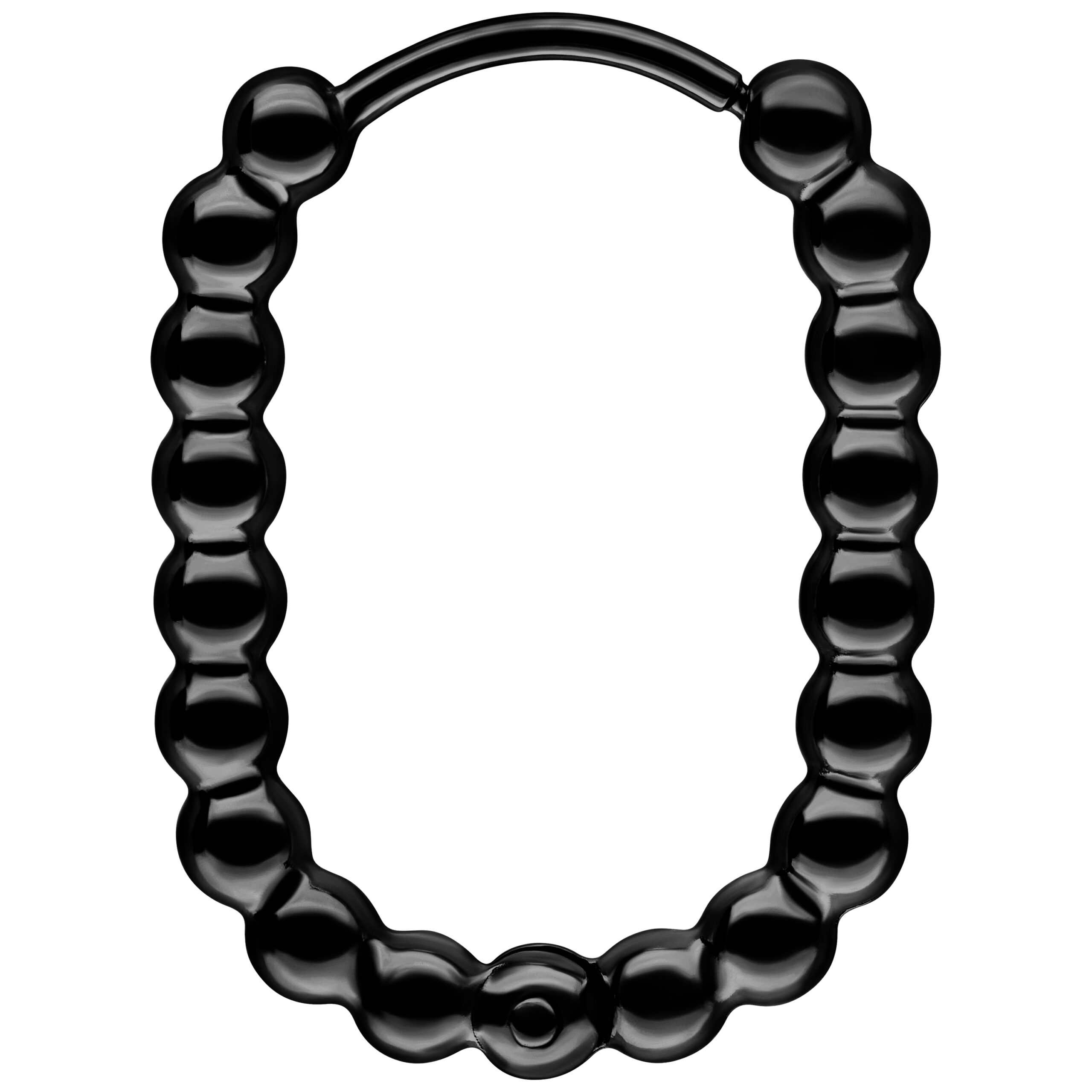 Aros Bubble Ovalados Negros Aros Bubble Ovalados Negros de acero quirúrgico 316L sobre fondo blanco