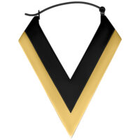 Aro en forma de V dorado y negro de acero quirúrgico