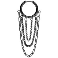 Aros de cadena multicapa negros Aros negros con varias cadenas sobre fondo blanco