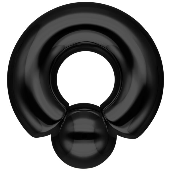 Monster Screw In Ring negro con 12mm de grosor sobre fondo blanco