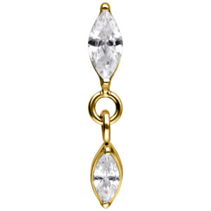 Accesorio Push Fit Oval Crystal Drop - Oro