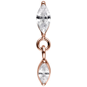 Accesorio Push Fit Oval Crystal Drop - Oro Rosa