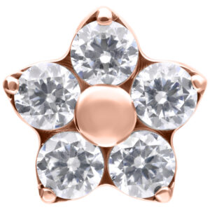 Accesorio Flor Multicolor con Piedras Push Fit - Oro Rosa