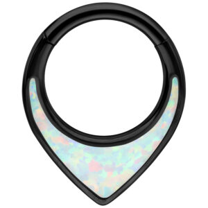 Chunky Opal Septum Clicker - Negro