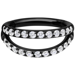 Double Row Crystal Clicker - Negro