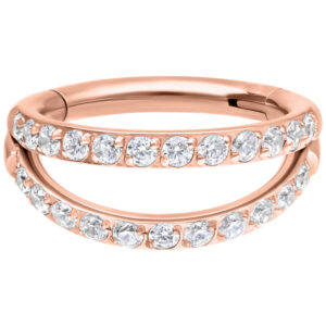 Double Row Crystal Clicker - Oro Rosa