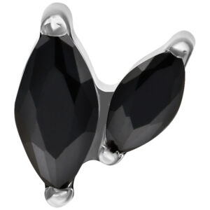 Accesorio Double Marquise para joyería con rosca interna