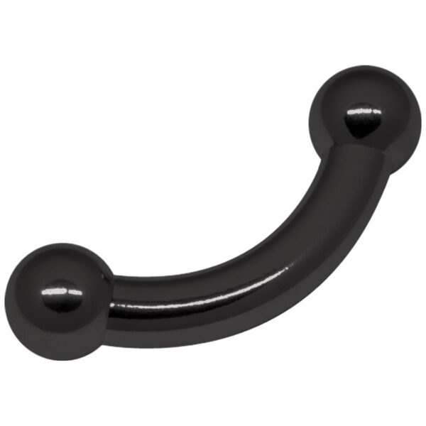 Piercing Bananabell Negro Prince con 4mm de grosor y 12mm de longitud sobre fondo blanco