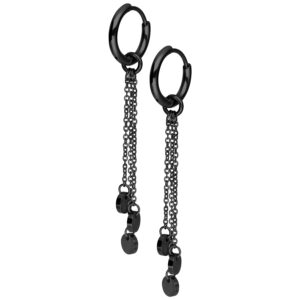 Aros Little Tassle Ball Chain (par) - Negro