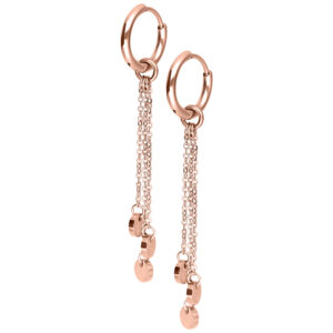 Aros Little Tassle Ball Chain (par) - Oro Rosa
