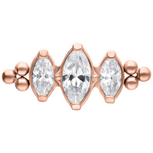 Accesorio Push Fit Crystal Drop con Bubble - Oro Rosa