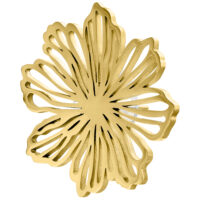 Pendientes de flores doradas de acero quirúrgico Pendiente dorado en forma de flor de acero quirúrgico pulido