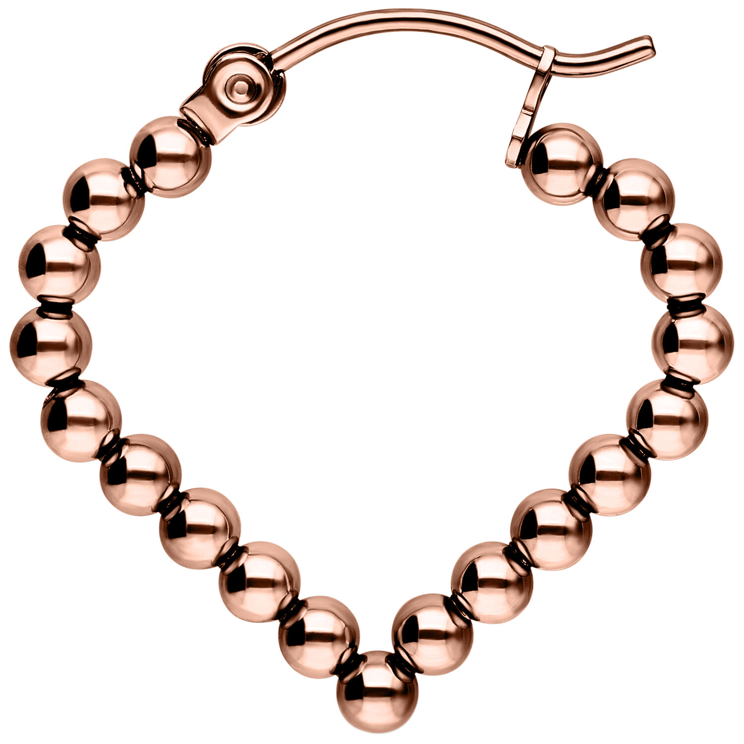 Bubble Polygon Hoops in Roségold Roségoldene Bubble Polygon Hoop auf weißem Hintergrund