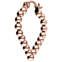 Roségoldene Bubble Polygon Hoops Ohrringe Roségoldene Ohrringe in Polygonform auf weißem Hintergrund