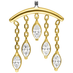 Accesorio Hidden Helix 18K Internally Oval Crystal Drops