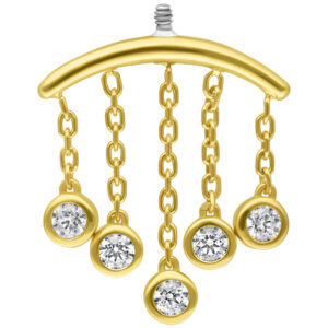 18K Internally Crystal Drops Hidden Helix Attachment