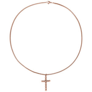 Collar Bubble Cross - Oro Rosa
