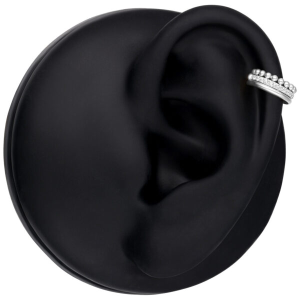 Triple Bubble Clicker plateado en modelo de oreja negra