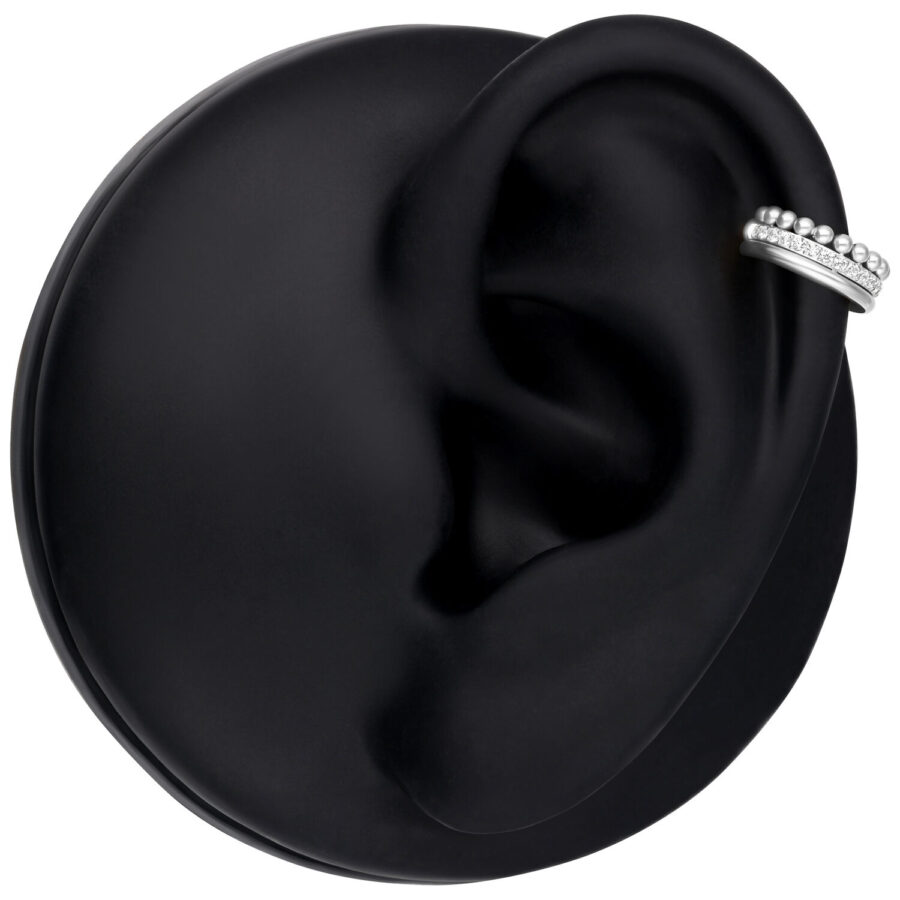 Triple Bubble Clicker plateado en modelo de oreja negra