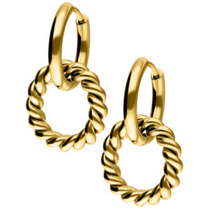 Twisted Circle Hoops - Oro