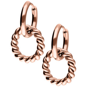 Twisted Circle Hoops - Oro Rosa