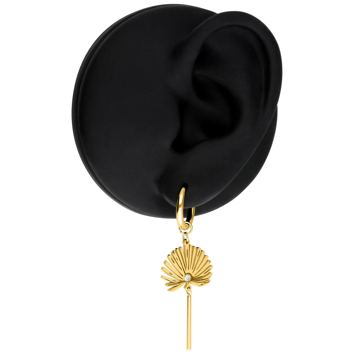 Aros Little Petticoat Dorados Aros dorados en soporte negro con diseño delicado