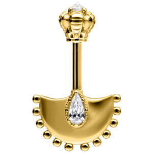 Vertical Helix Crystal Hatchet Barbell - Oro