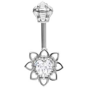 Vertical Helix Crystal Flower Barbell